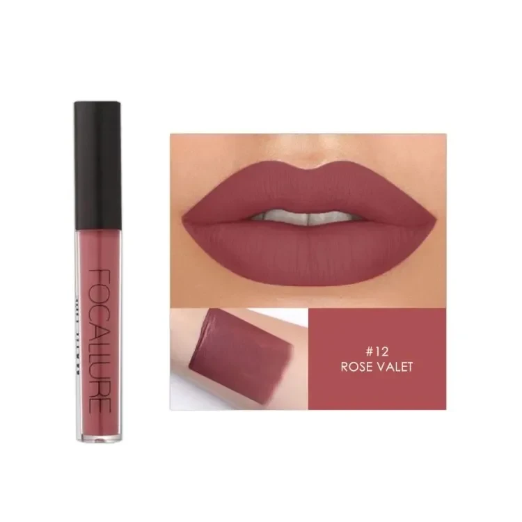 Focallure Waterproof Matte Liquid Lipstick 12 Rose Valet (6gm)