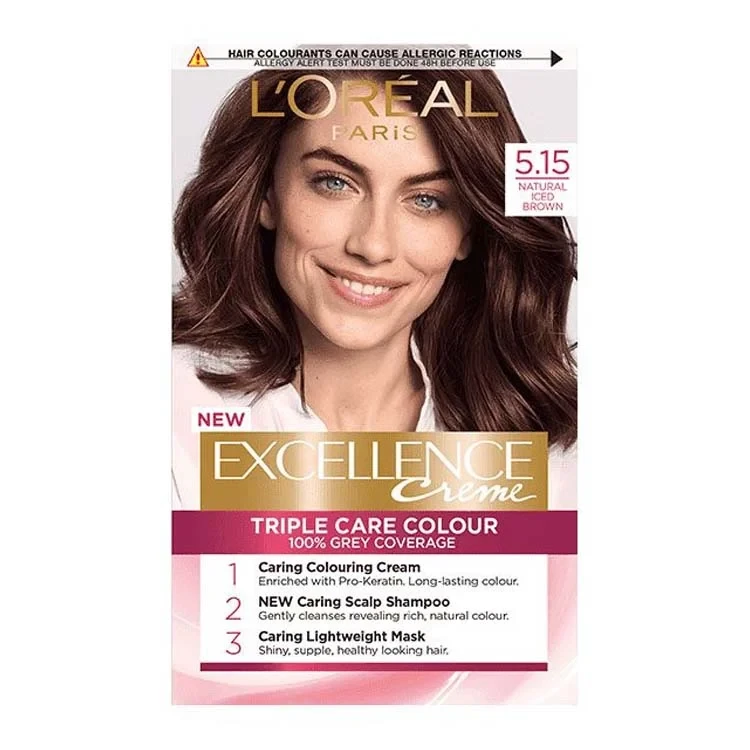 L’Oreal Paris Excellence Creme Permanent Hair Natural Iced Brown 5.15