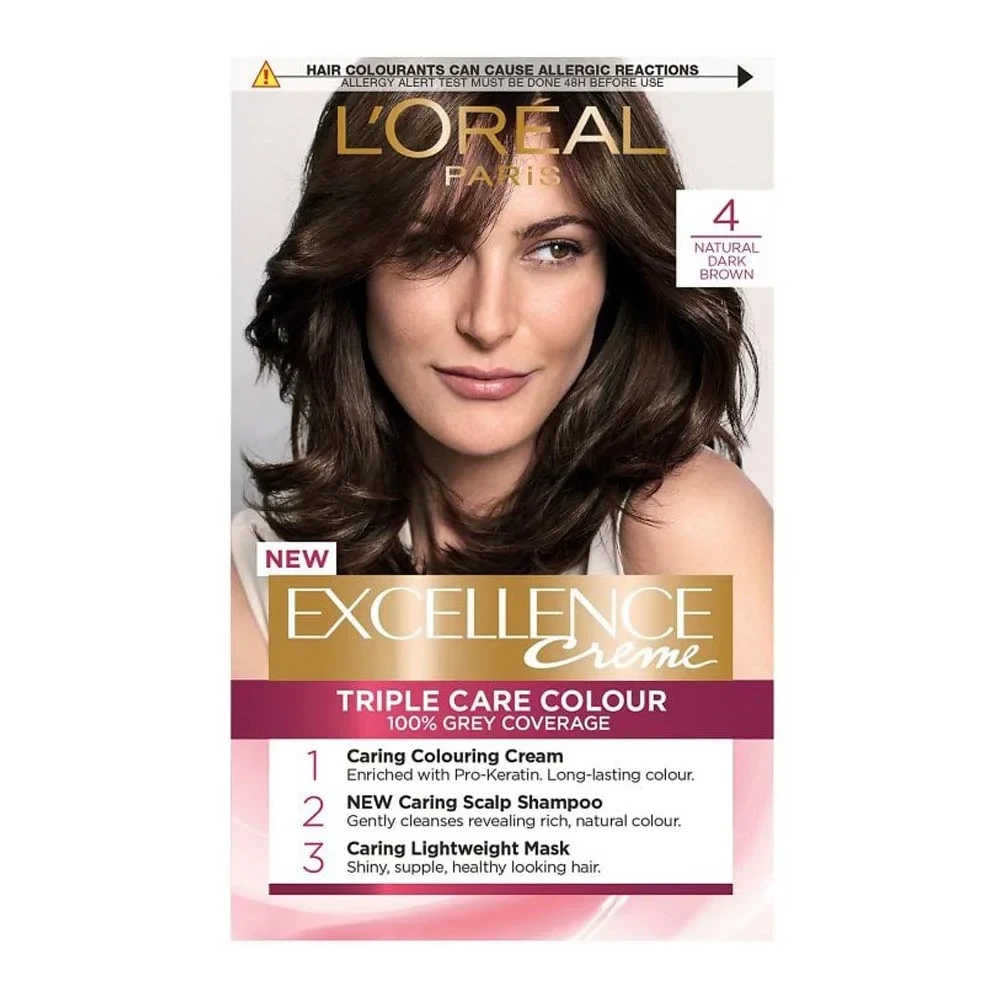 L’Oreal Paris Excellence Creme Permanent Hair Natural Dark Brown 4