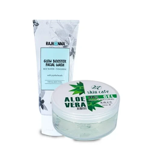 Rajkonna Glow Booster Facial Wash & SKIN CAFE ALOE VERA GEL