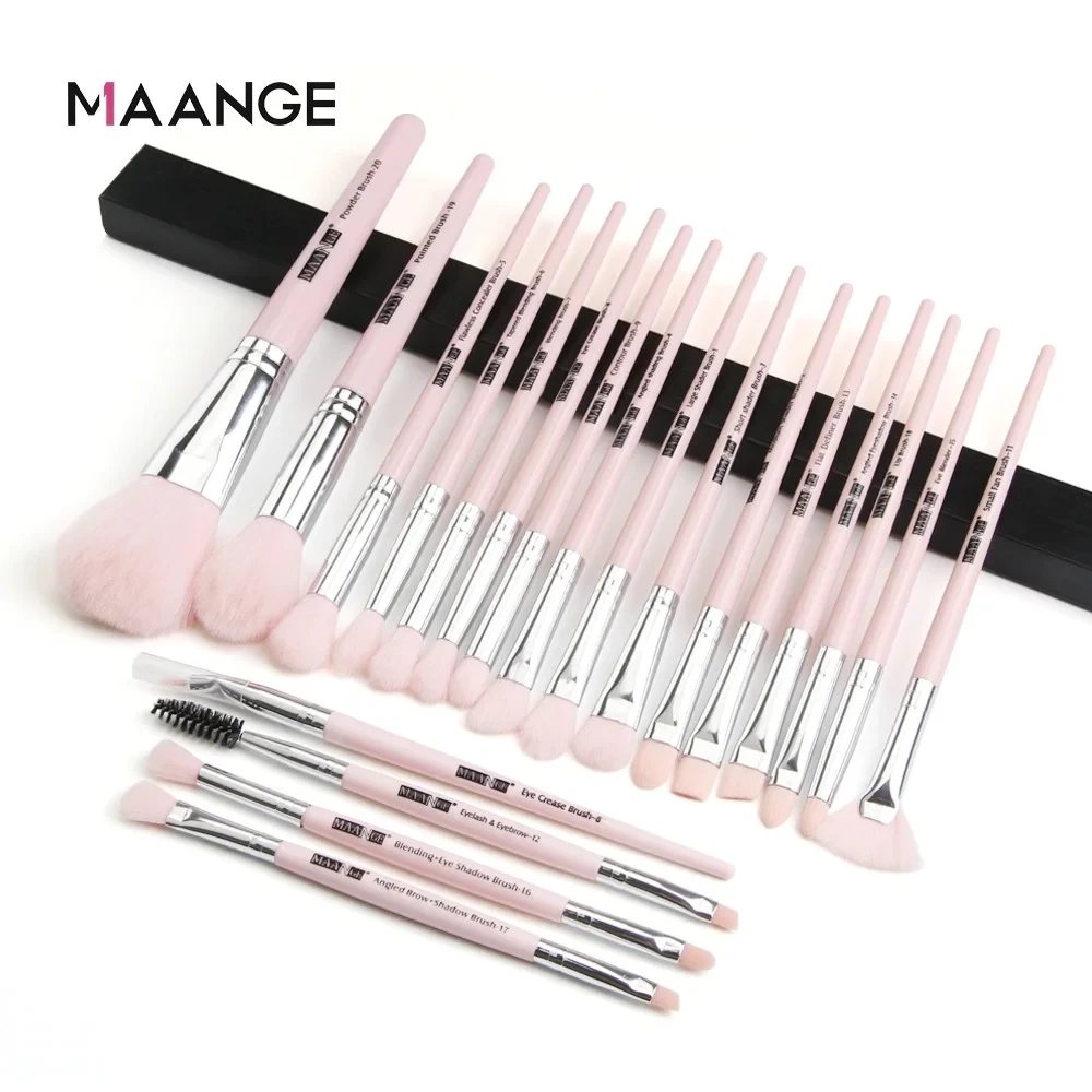 Maange 20pcs Professional Makeup Brush Set (Pink)