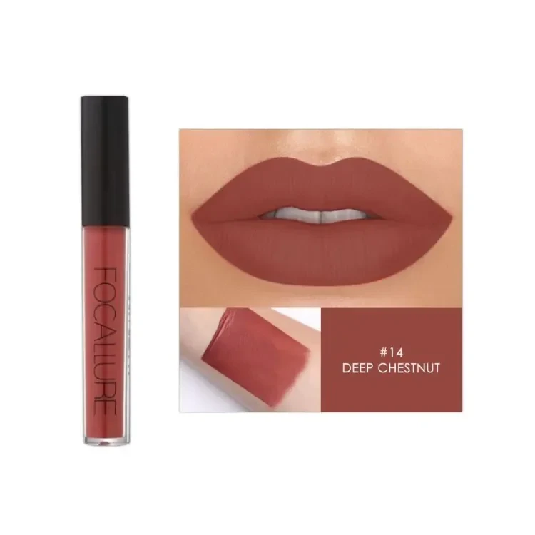 Focallure Waterproof Matte Liquid Lipstick 14 Deep Chestnut (6gm)