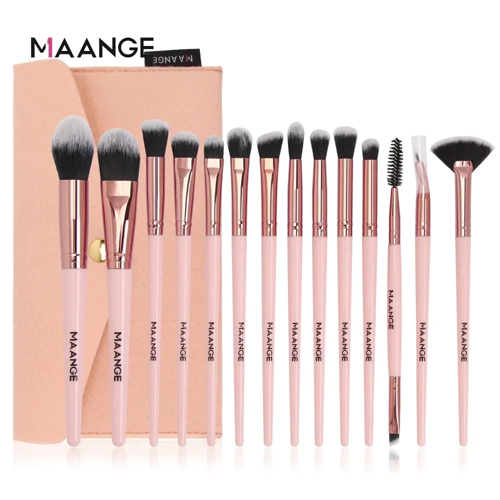 Maange 14pcs Pink Color Eye Makeup Brush