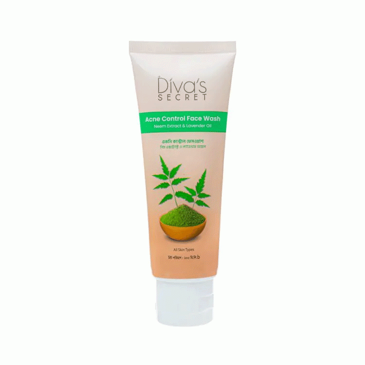 Divas Secret Acne Control Face Wash Neem Extract & Lavender Oil For All Skin Types (100ml)