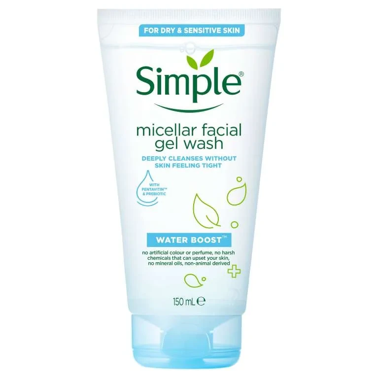 Simple micellar facial gel wash water boost 150ml