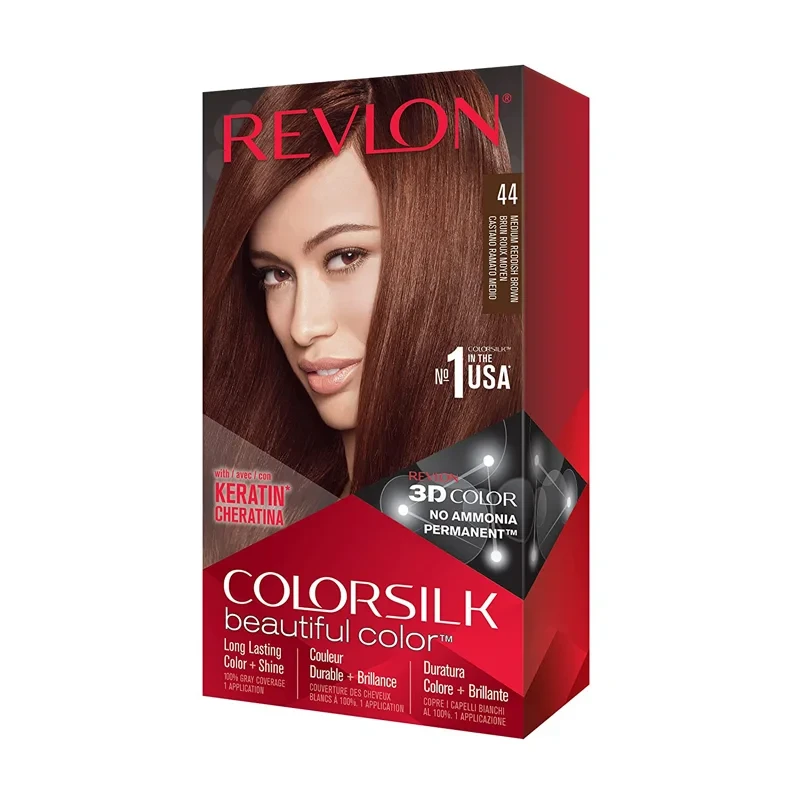 Revlon Color Silk beautiful hair Color 44 Medium Redish Brown